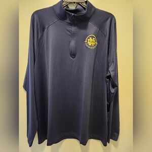 Under Armour Pullover Mens 3XL Blue Notre Dame Fighting Irish Quarter Zip Logo